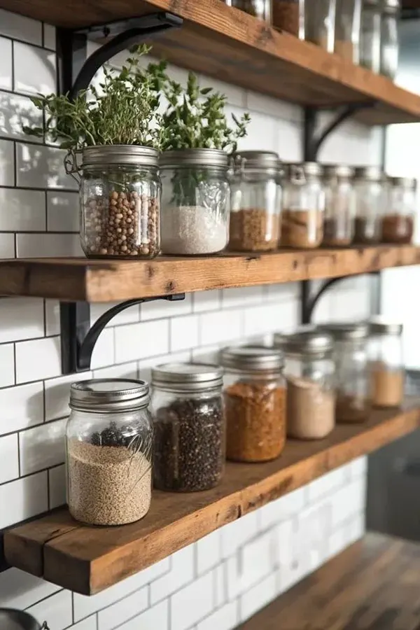 37 ایده چیدمان شلف آشپزخانه؛ نظم دلنشین با حس گرم خونه... 28 Kitchen shelf layout 21