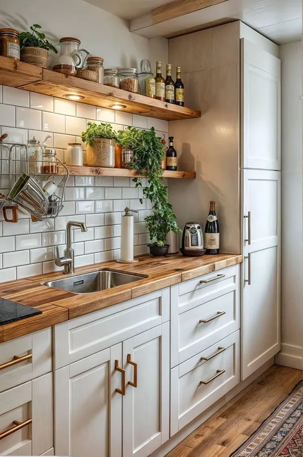 37 ایده چیدمان شلف آشپزخانه؛ نظم دلنشین با حس گرم خونه... 29 Kitchen shelf layout 26