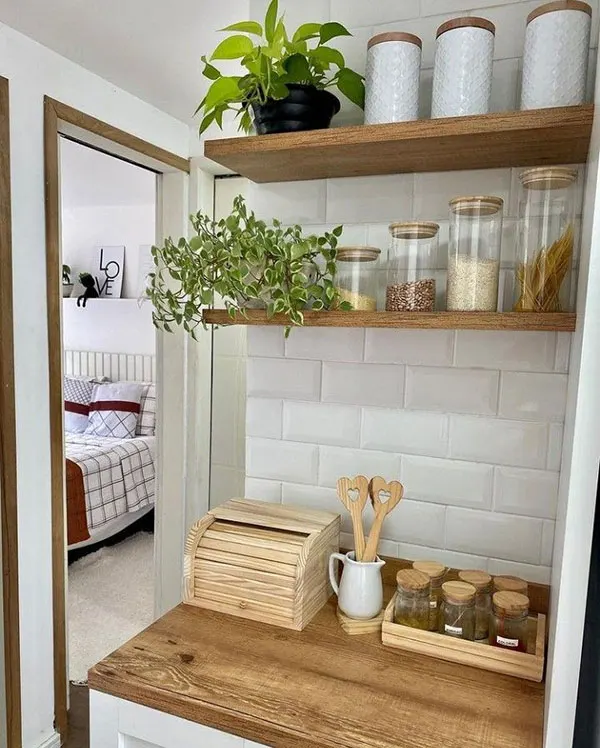 37 ایده چیدمان شلف آشپزخانه؛ نظم دلنشین با حس گرم خونه... 34 Kitchen shelf layout 28