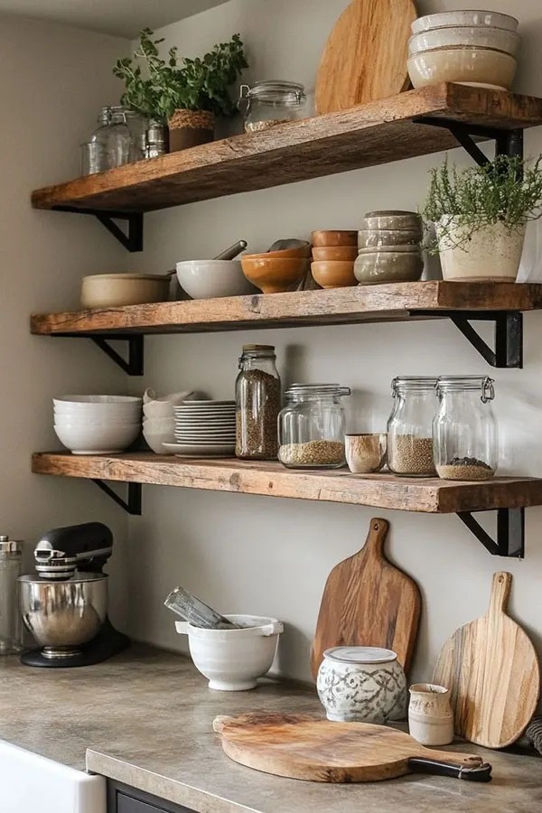 37 ایده چیدمان شلف آشپزخانه؛ نظم دلنشین با حس گرم خونه... 12 Kitchen shelf layout 8