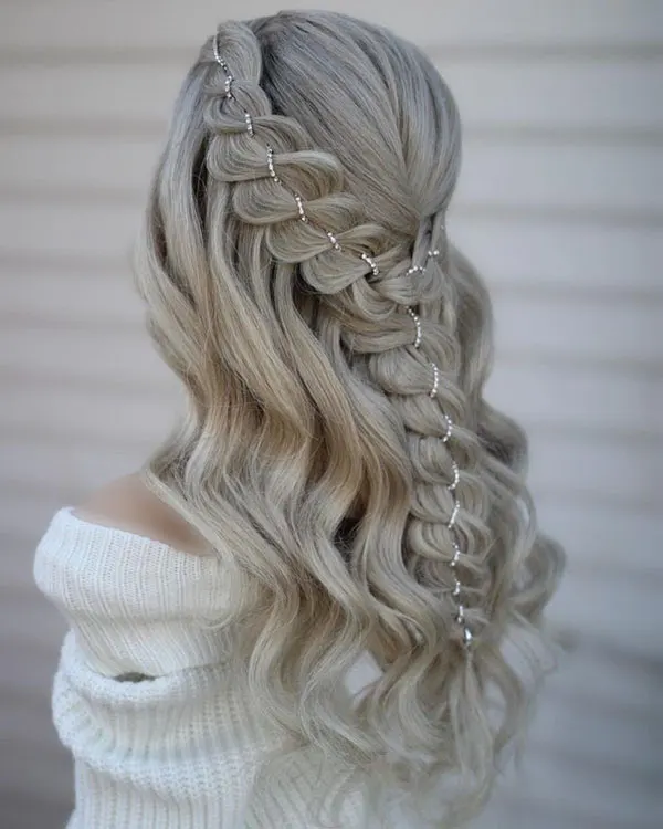 34 مدل بافت مو مجلسی باز دخترونه | استایل رویايی برای مهمونیای خاص! 19 Open backed hair weave model 13