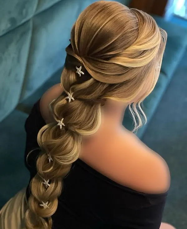 34 مدل بافت مو مجلسی باز دخترونه | استایل رویايی برای مهمونیای خاص! 30 Open backed hair weave model 25