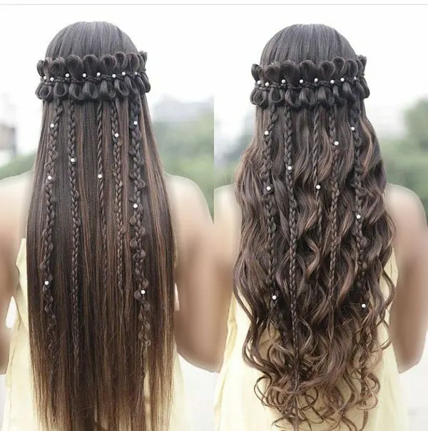 34 مدل بافت مو مجلسی باز دخترونه | استایل رویايی برای مهمونیای خاص! 32 Open backed hair weave model 27