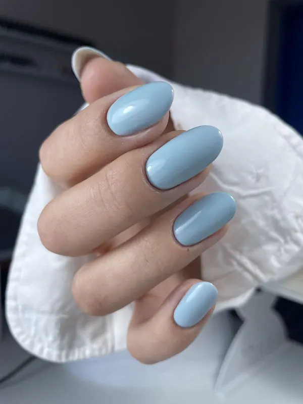 Pale blue nail design 11