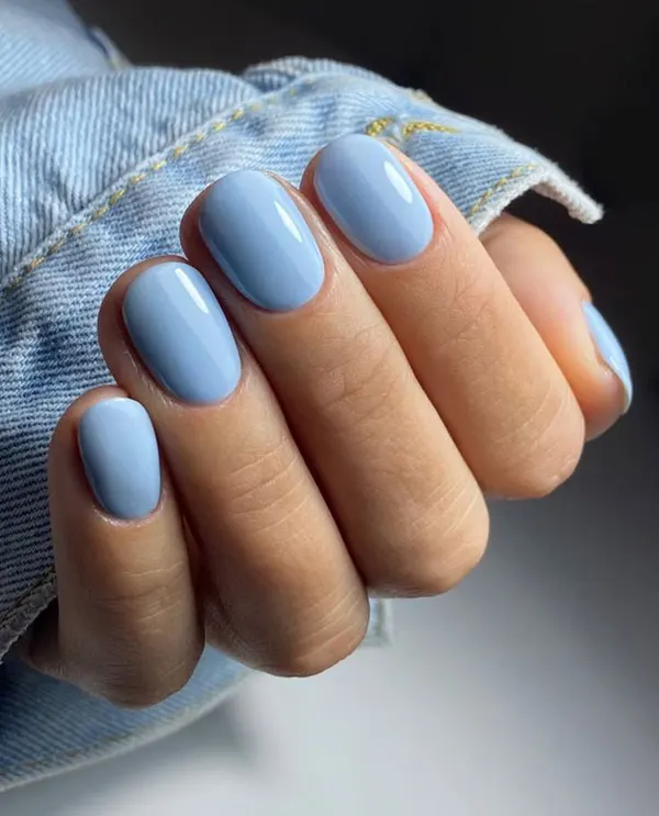 Pale blue nail design 13