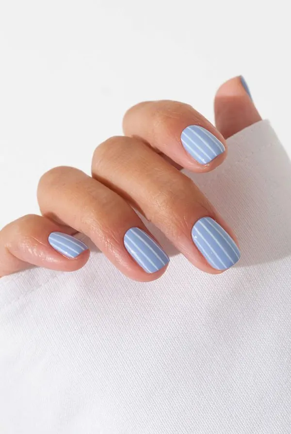 Pale blue nail design 2