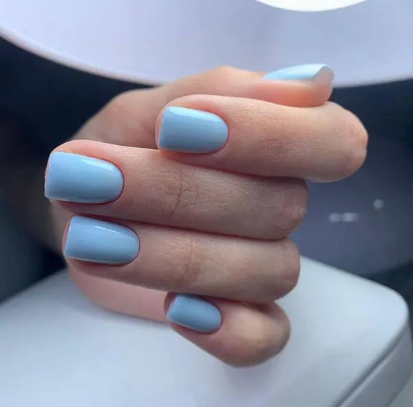 Pale blue nail design 22