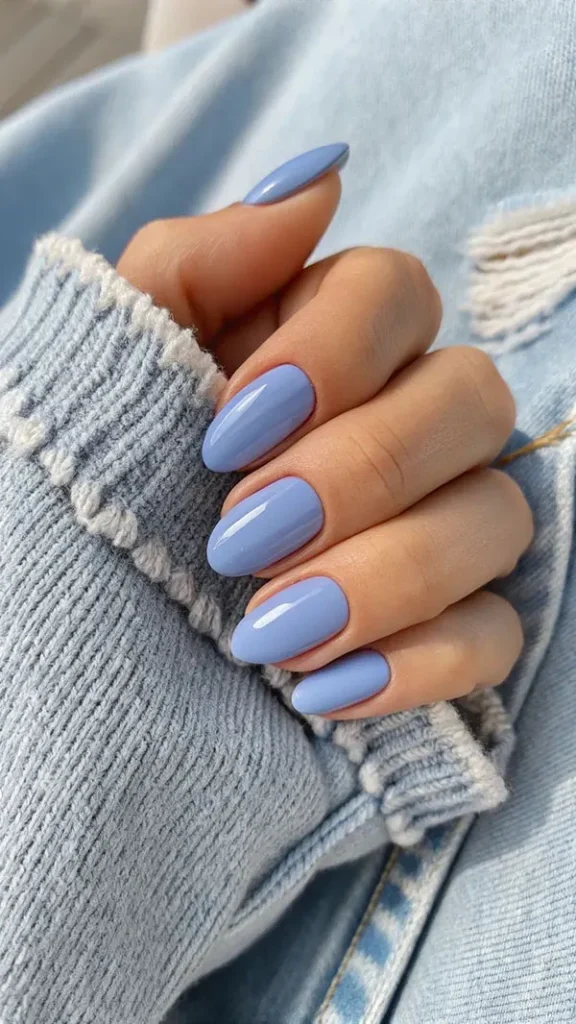 Pale blue nail design 28