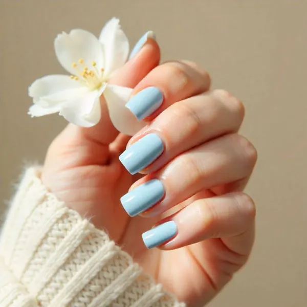 Pale blue nail design 3