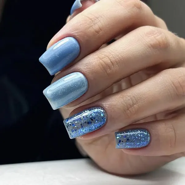 Pale blue nail design 4