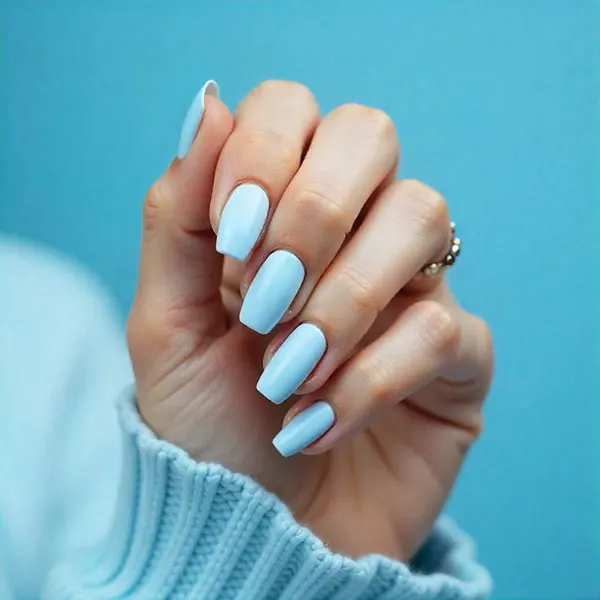 Pale blue nail design 8