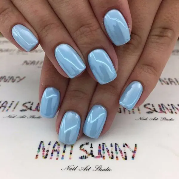 Pale blue nail design 9