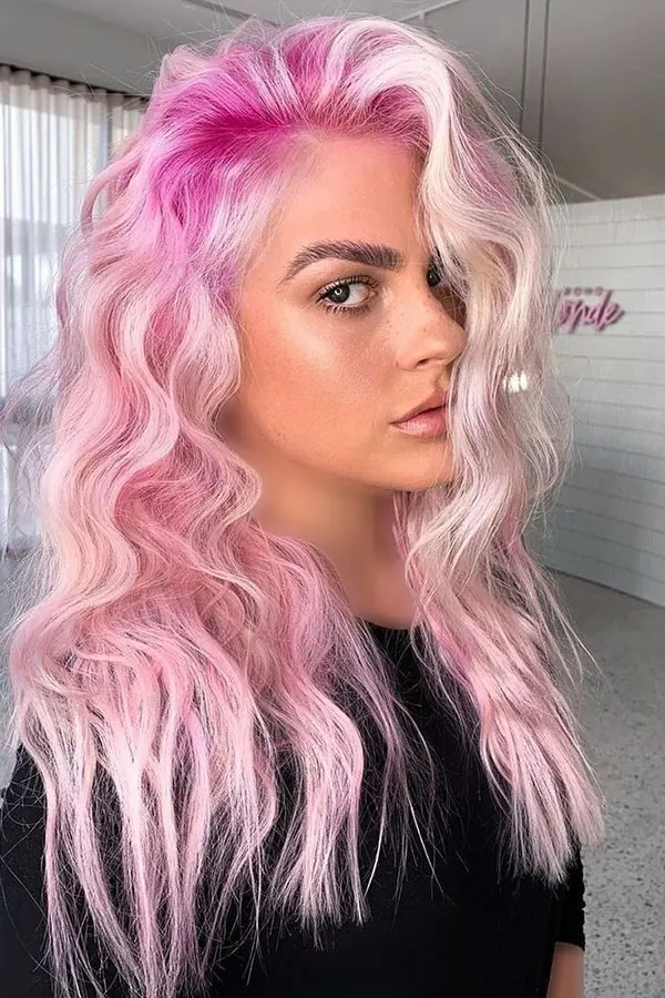 جدیدترین رنگ مو صورتی پاستیلی 2025 | vibe ملایم و رویایی برای موهات😍 5 Pastel pink hair color 1