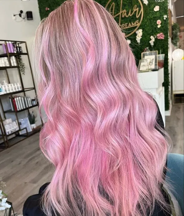 جدیدترین رنگ مو صورتی پاستیلی 2025 | vibe ملایم و رویایی برای موهات😍 17 Pastel pink hair color 12