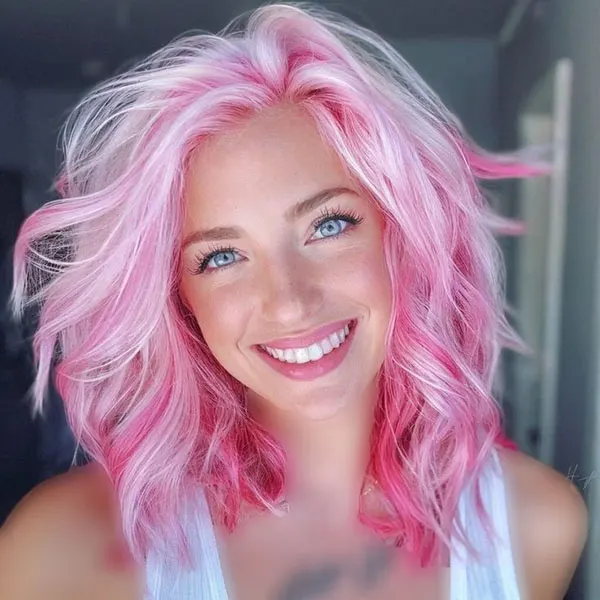 جدیدترین رنگ مو صورتی پاستیلی 2025 | vibe ملایم و رویایی برای موهات😍 18 Pastel pink hair color 13