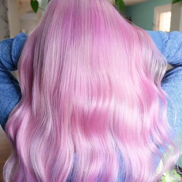 جدیدترین رنگ مو صورتی پاستیلی 2025 | vibe ملایم و رویایی برای موهات😍 27 Pastel pink hair color 21