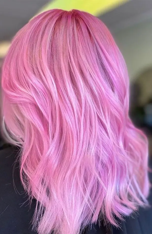 جدیدترین رنگ مو صورتی پاستیلی 2025 | vibe ملایم و رویایی برای موهات😍 26 Pastel pink hair color 22