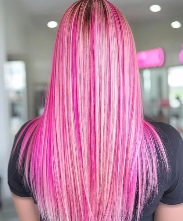 جدیدترین رنگ مو صورتی پاستیلی 2025 | vibe ملایم و رویایی برای موهات😍 31 Pastel pink hair color 28