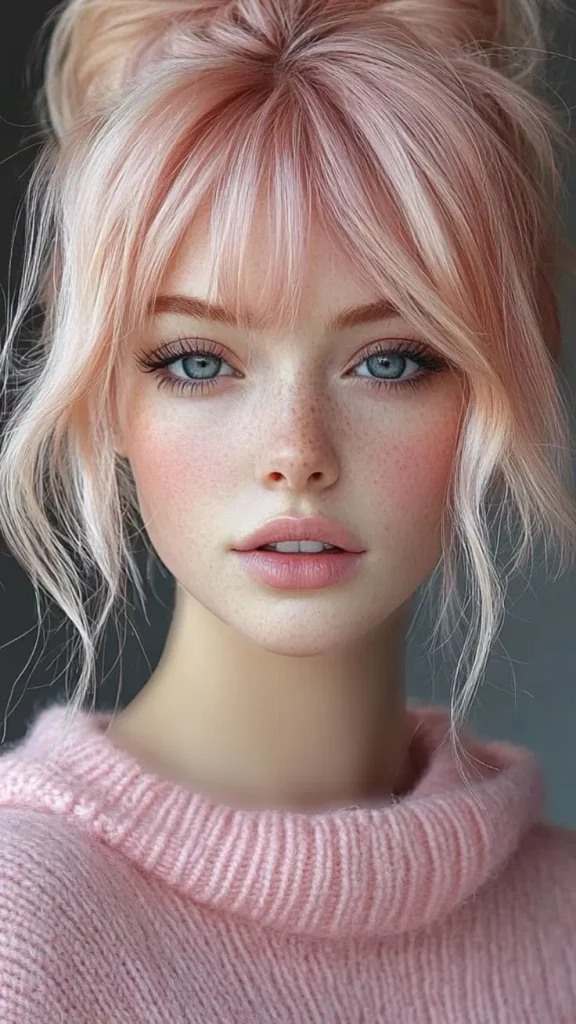 جدیدترین رنگ مو صورتی پاستیلی 2025 | vibe ملایم و رویایی برای موهات😍 35 Pastel pink hair color 30