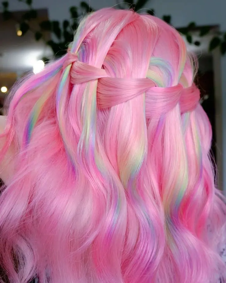 جدیدترین رنگ مو صورتی پاستیلی 2025 | vibe ملایم و رویایی برای موهات😍 11 Pastel pink hair color 32