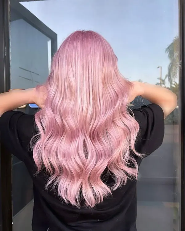 جدیدترین رنگ مو صورتی پاستیلی 2025 | vibe ملایم و رویایی برای موهات😍 8 Pastel pink hair color 4