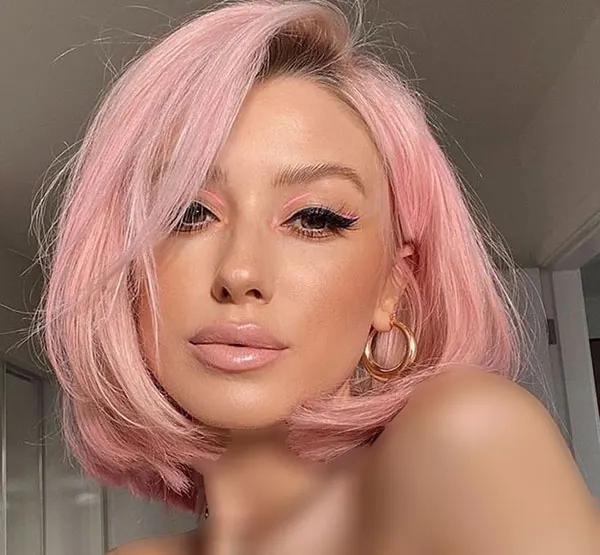جدیدترین رنگ مو صورتی پاستیلی 2025 | vibe ملایم و رویایی برای موهات😍 7 Pastel pink hair color 6