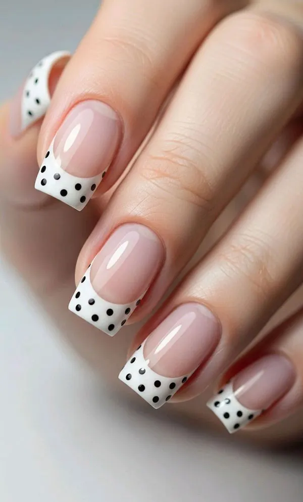 طرح ناخن خال خالی جدید؛ ترند بامزه و خاص 2025 برای استایل دخترونه! 15 Polka dot nail design 11