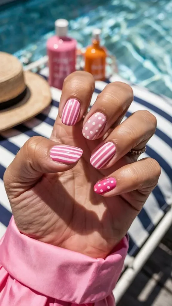 طرح ناخن خال خالی جدید؛ ترند بامزه و خاص 2025 برای استایل دخترونه! 30 Polka dot nail design 24