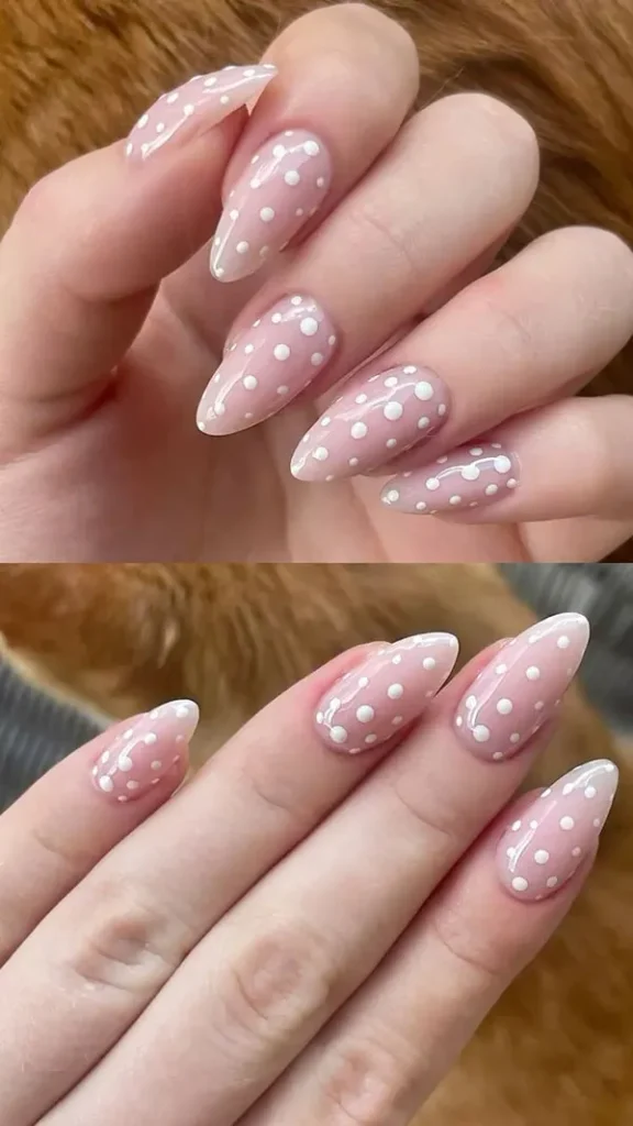 طرح ناخن خال خالی جدید؛ ترند بامزه و خاص 2025 برای استایل دخترونه! 12 Polka dot nail design 32