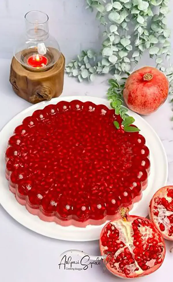 34 مدل ژله اناری: ؛ ایدهای براق و خوشگل برای میز شب یلدا❤️ 6 Pomegranate jelly model 1