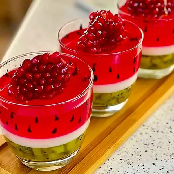 34 مدل ژله اناری: ؛ ایدهای براق و خوشگل برای میز شب یلدا❤️ 16 Pomegranate jelly model 11