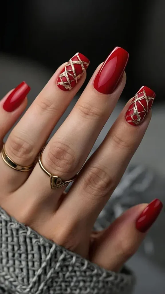 Red nail design 7