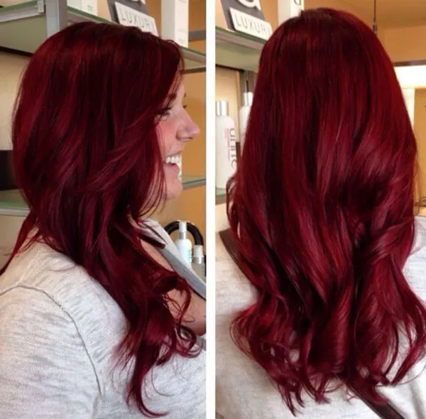 33 مدل رنگ مو یاقوتی ترند پاییز؛ وقتشه بدرخشی مثل یاقوت 💕 13 Ruby hair color 11