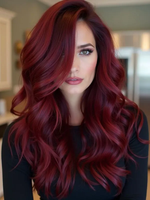 33 مدل رنگ مو یاقوتی ترند پاییز؛ وقتشه بدرخشی مثل یاقوت 💕 19 Ruby hair color 15