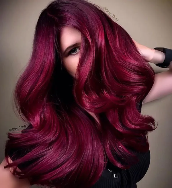 33 مدل رنگ مو یاقوتی ترند پاییز؛ وقتشه بدرخشی مثل یاقوت 💕 21 Ruby hair color 17