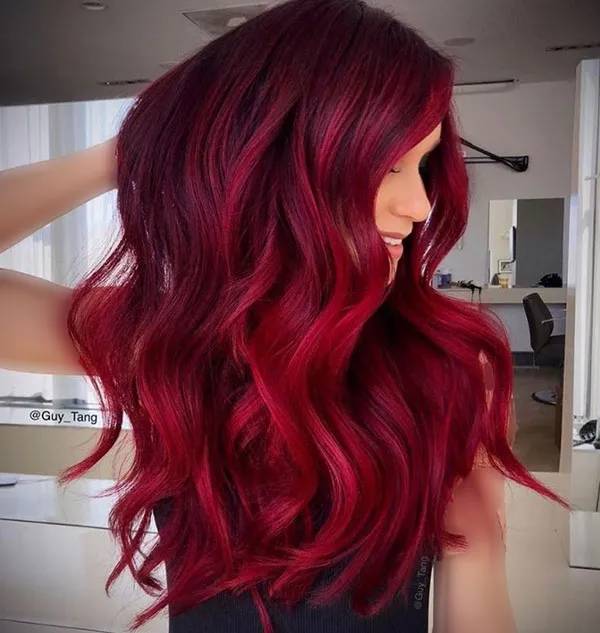 33 مدل رنگ مو یاقوتی ترند پاییز؛ وقتشه بدرخشی مثل یاقوت 💕 25 Ruby hair color 21
