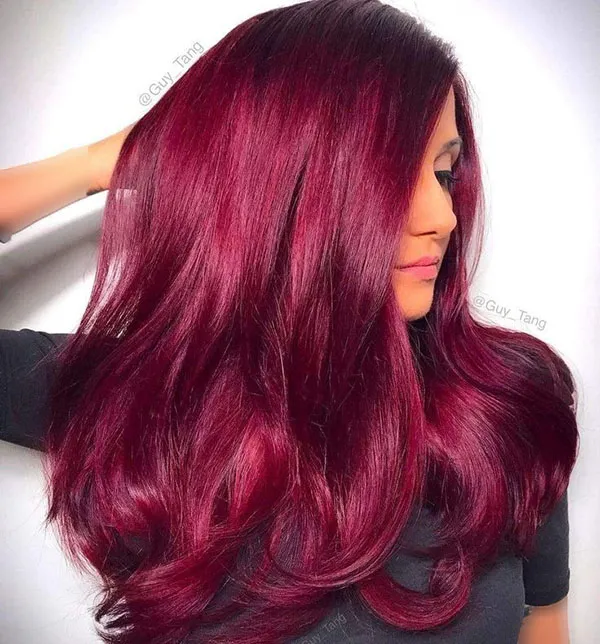 33 مدل رنگ مو یاقوتی ترند پاییز؛ وقتشه بدرخشی مثل یاقوت 💕 26 Ruby hair color 24