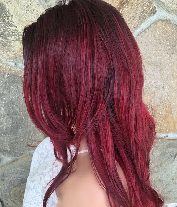 33 مدل رنگ مو یاقوتی ترند پاییز؛ وقتشه بدرخشی مثل یاقوت 💕 9 Ruby hair color 7