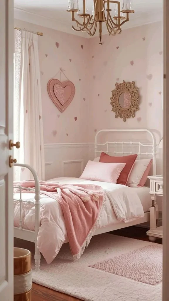 Simple and stylish girls bedroom decoration 23