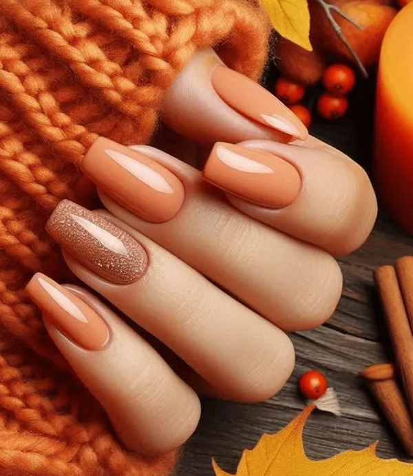جدیدترین طرح ناخن پاییزی ساده 2025 دخترانه ولی دلبر مخصوص روزای سرد🍂 17 The latest simple autumn nail design 13