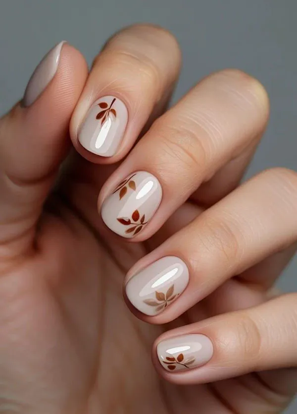 جدیدترین طرح ناخن پاییزی ساده 2025 دخترانه ولی دلبر مخصوص روزای سرد🍂 16 The latest simple autumn nail design 14