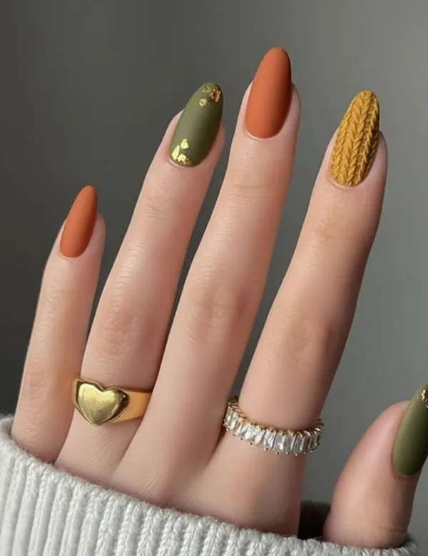 جدیدترین طرح ناخن پاییزی ساده 2025 دخترانه ولی دلبر مخصوص روزای سرد🍂 26 The latest simple autumn nail design 22