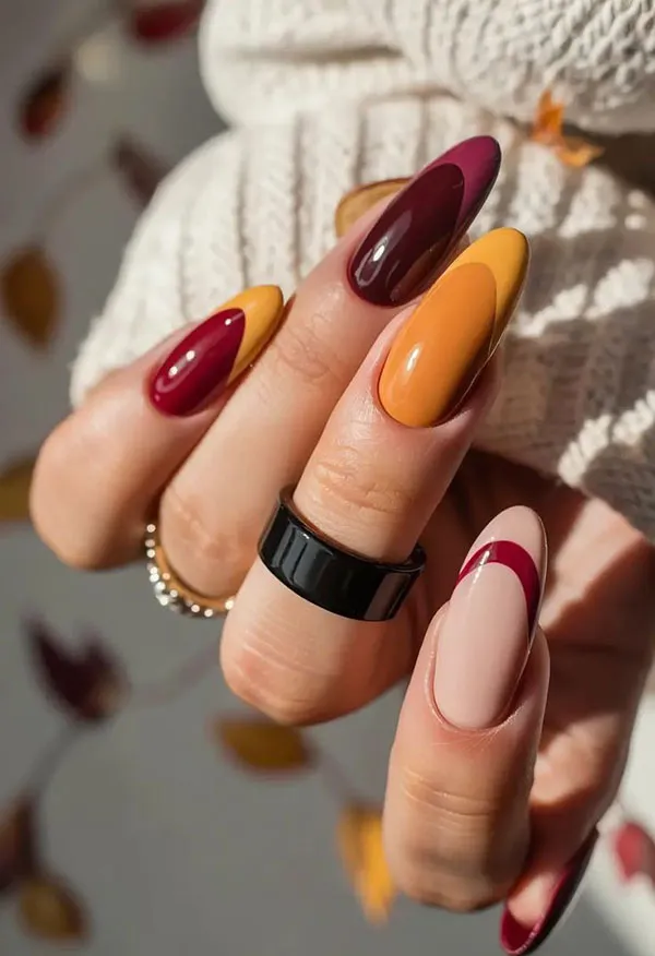 جدیدترین طرح ناخن پاییزی ساده 2025 دخترانه ولی دلبر مخصوص روزای سرد🍂 33 The latest simple autumn nail design 29