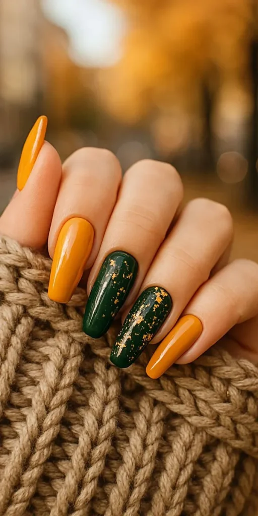 جدیدترین طرح ناخن پاییزی ساده 2025 دخترانه ولی دلبر مخصوص روزای سرد🍂 6 The latest simple autumn nail design 3