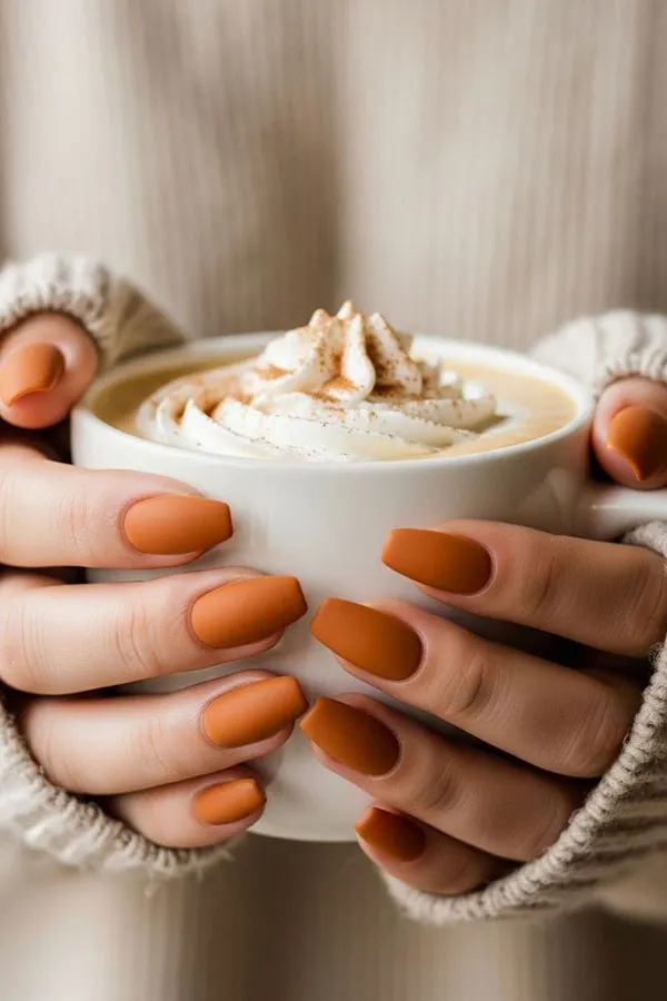 جدیدترین طرح ناخن پاییزی ساده 2025 دخترانه ولی دلبر مخصوص روزای سرد🍂 8 The latest simple autumn nail design 4