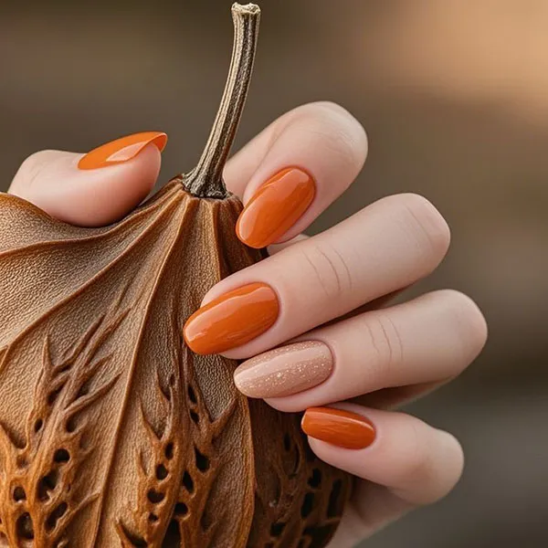 جدیدترین طرح ناخن پاییزی ساده 2025 دخترانه ولی دلبر مخصوص روزای سرد🍂 11 The latest simple autumn nail design 8