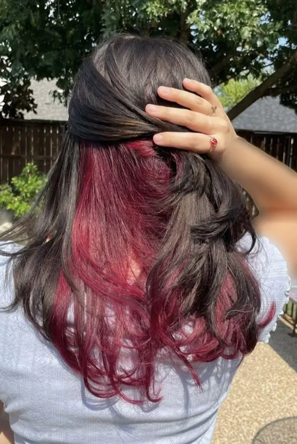 راز پنهان موهایم رنگ زیر مو دخترانه 2025: هایلایتهای خفن برای استایل شیک! 29 Under hair color 29