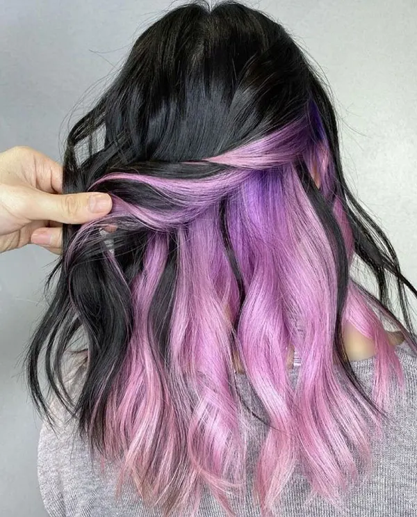 راز پنهان موهایم رنگ زیر مو دخترانه 2025: هایلایتهای خفن برای استایل شیک! 33 Under hair color 32