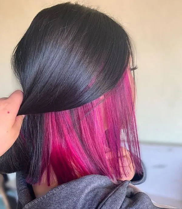 راز پنهان موهایم رنگ زیر مو دخترانه 2025: هایلایتهای خفن برای استایل شیک! 7 Under hair color 4