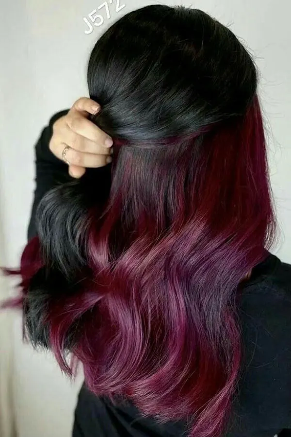 راز پنهان موهایم رنگ زیر مو دخترانه 2025: هایلایتهای خفن برای استایل شیک! 9 Under hair color 5